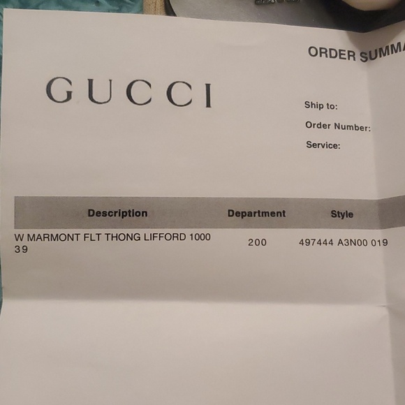 Gucci Black Flat Marmont Leather Thong! Size 39 New in Box - Picture 7 of 17